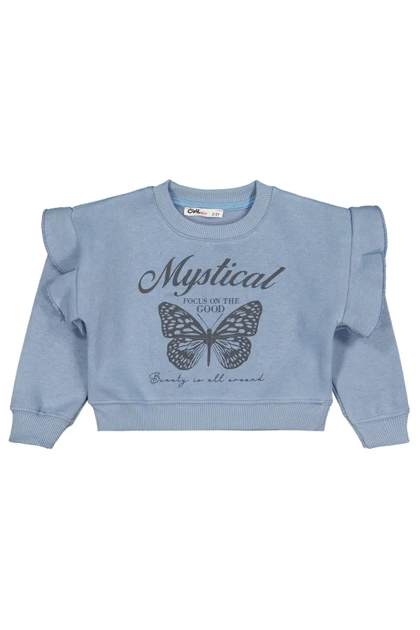 Kız Çocuk Sweatshirt 2-5 Yaş Mavi - Paket