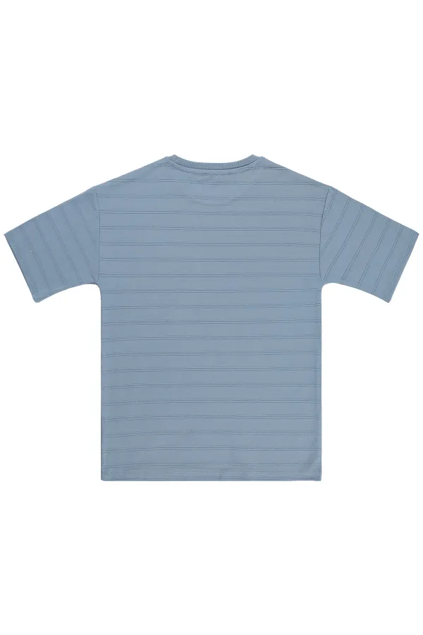 T-shirt garçon, 6-9 ans, bleu indigo clair - Lot T-shirt garçon, 6-9 ans, bleu indigo clair - Lot