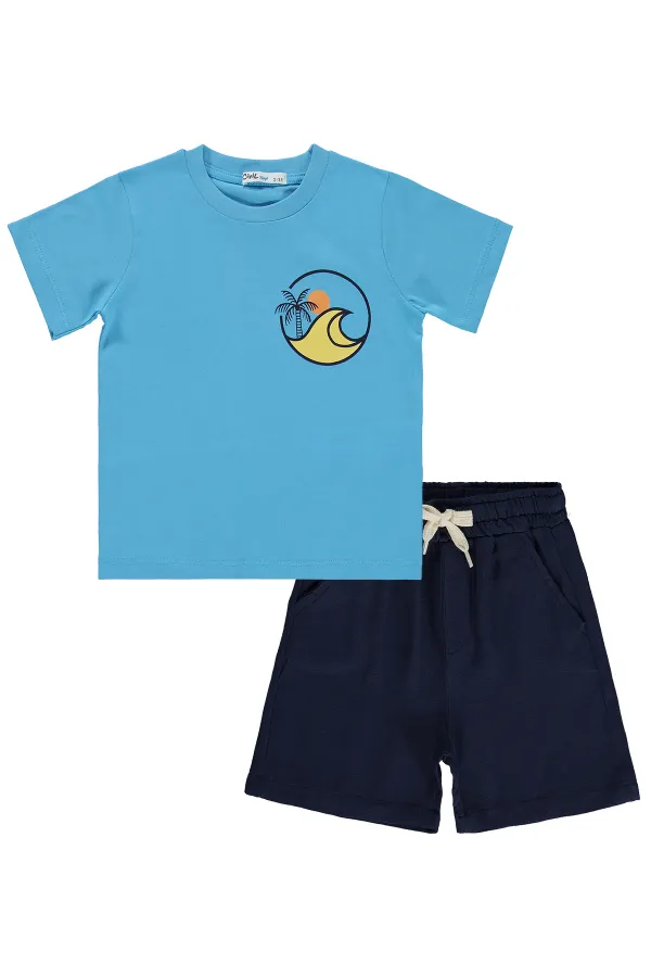 Erkek Çocuk Takım 2-5 Yaş Buz Mavi - Paket