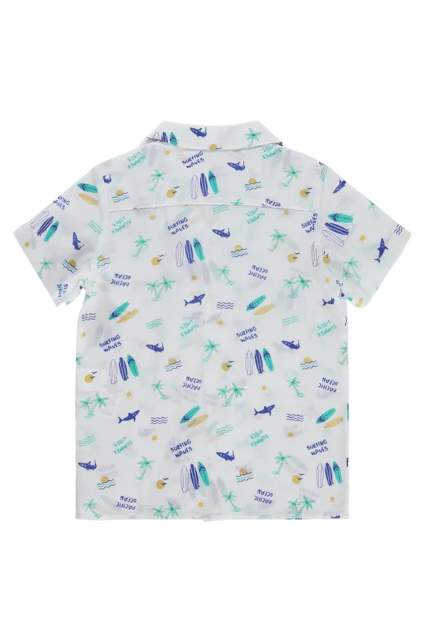 T-shirt garçon, 6-9 ans, blanc - Lot