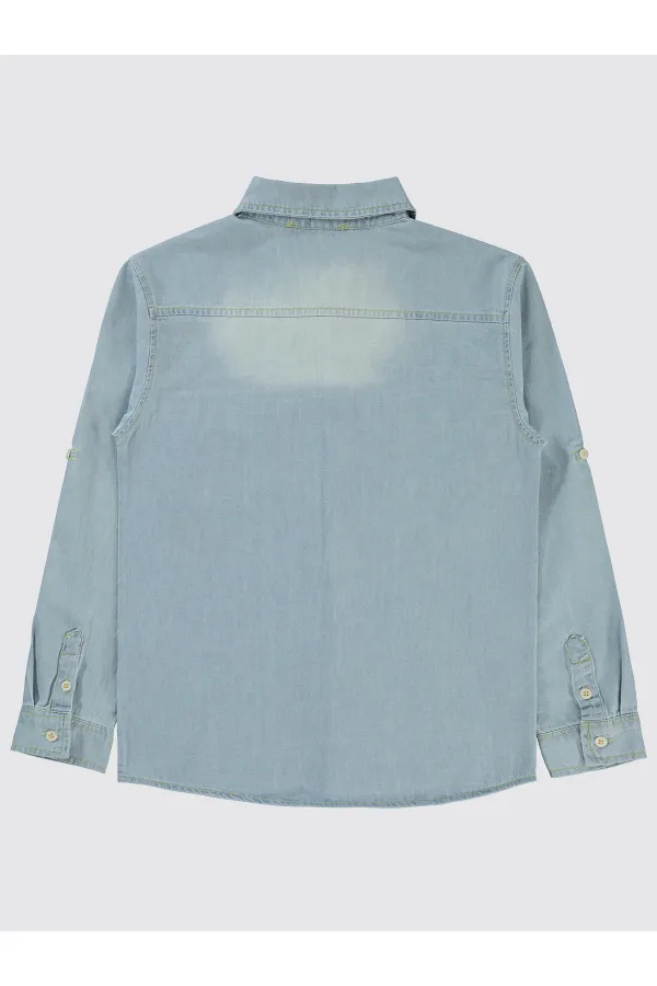 Chemise garçon 10-13 ans bleu clair - Emballage