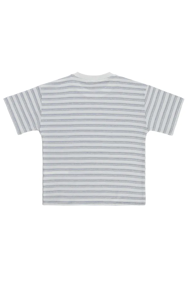 T-shirt garçon, 10-13 ans, bleu - Lot