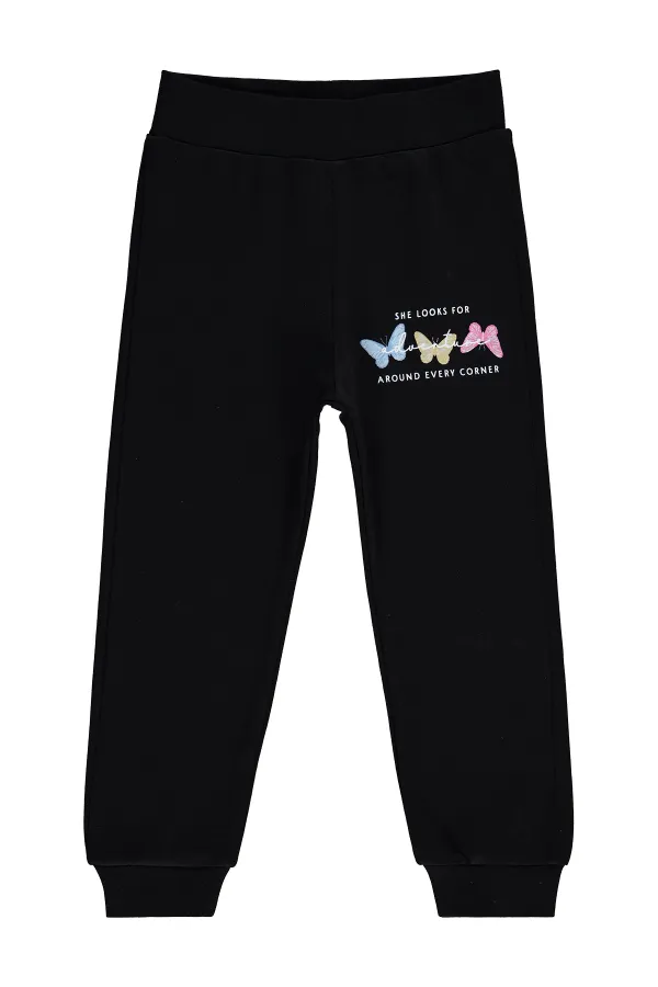 Girls' Sweatpants Km 2-5 Years Black - Pack