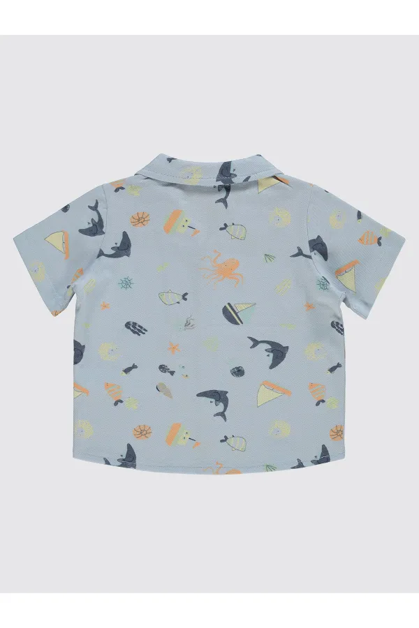 Erkek Çocuk Gömlek 2-5 Yaş Buz Mavi - Paket