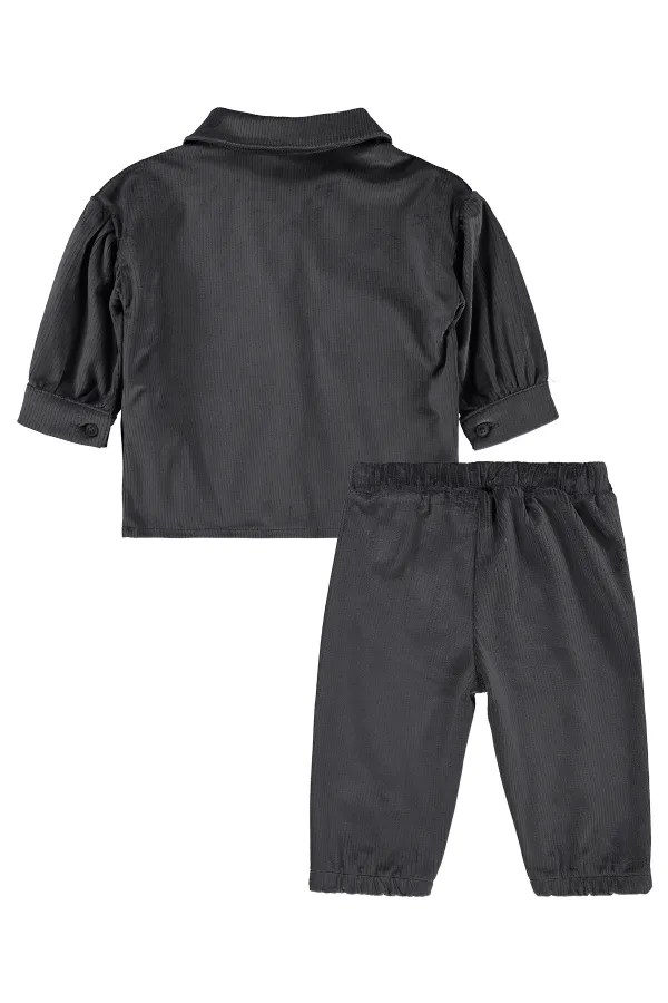 Bebek Takım 0-24 Ay Koyu Gri - Paket