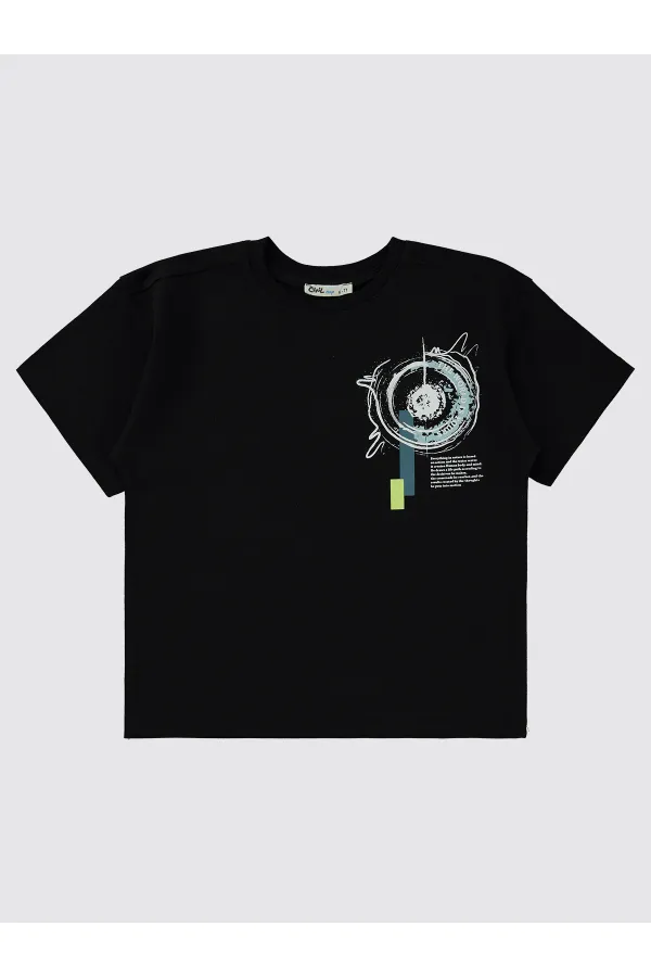 Erkek Çocuk Tişört 6-9 Yaş Siyah - Paket