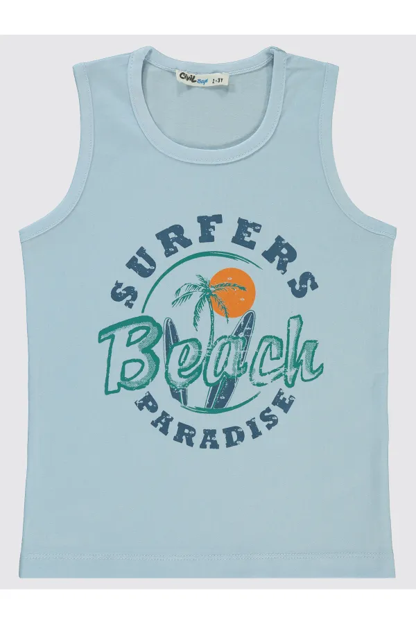 Lot de T-shirts bleu glacier pour garçons de 2 à 5 ans