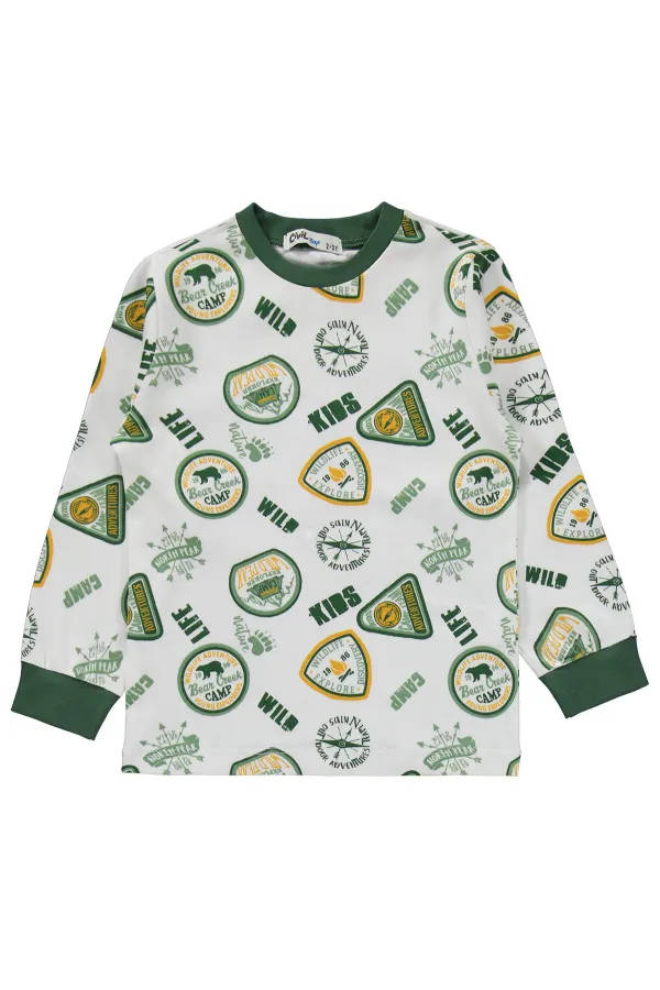 Ensemble pyjama garçon 2-5 ans vert doux - Emballage