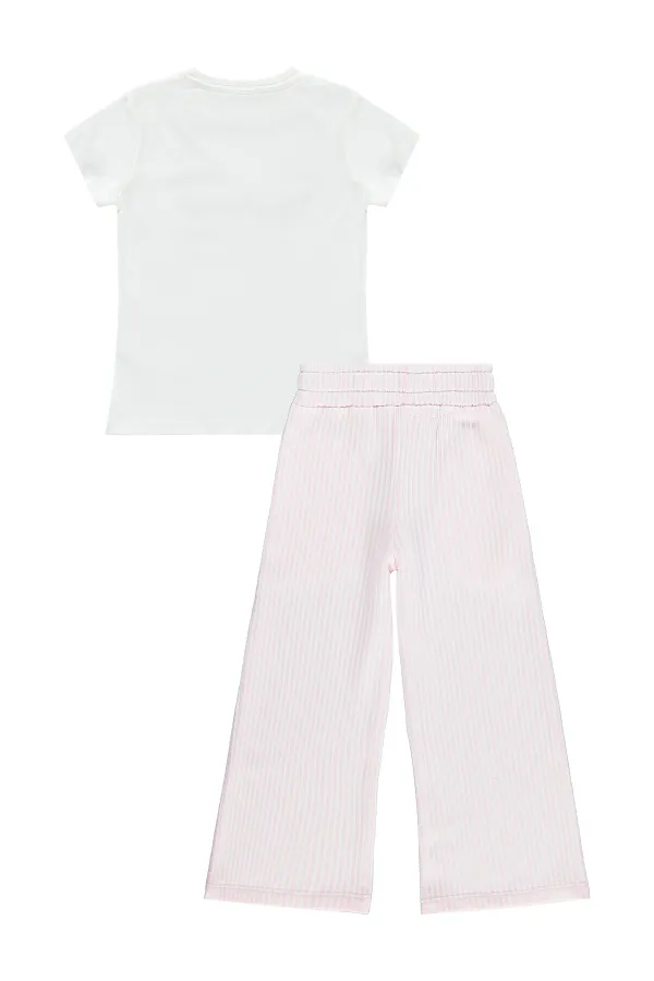 Kız Çocuk Takım 2-5 Yaş Kırık Beyaz-Pembe - Paket