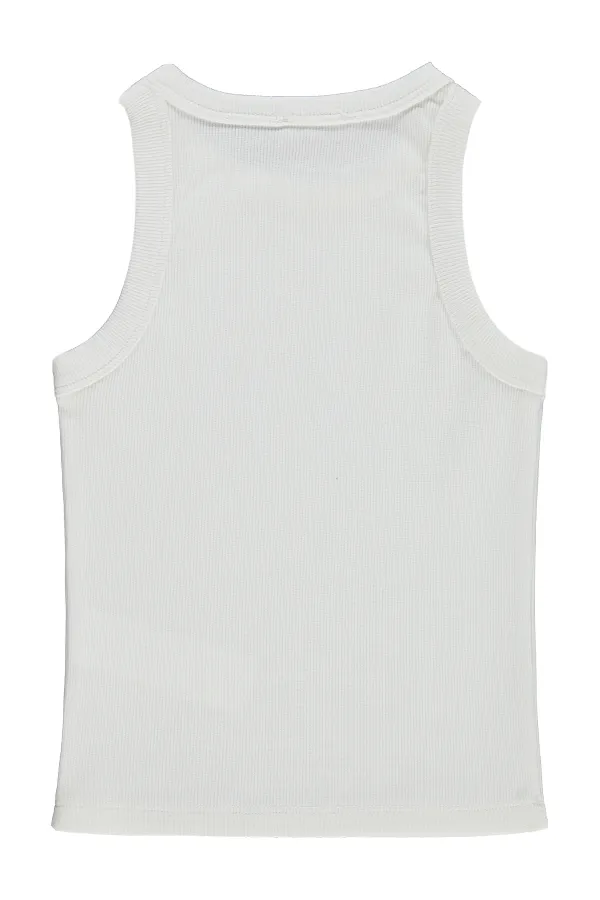 T-shirt fille, 6-9 ans, blanc cassé - Emballage