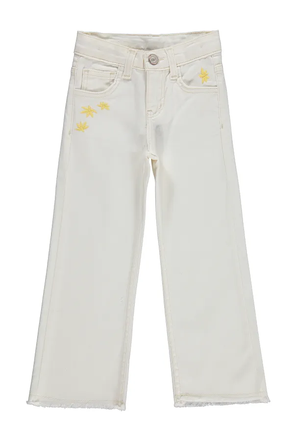 Kız Çocuk Pantolon 6-9 Yaş Kırık Beyaz - Paket