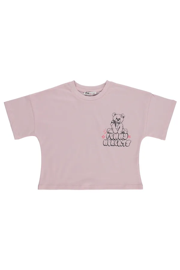 T-shirt fille, 6-9 ans, rose poudré - Lot T-shirt fille, 6-9 ans, rose poudré - Lot
