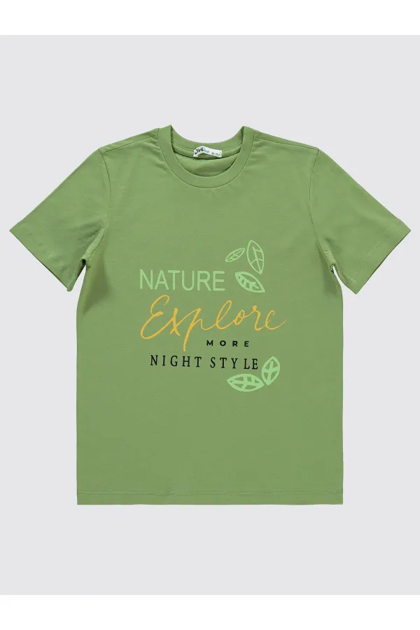 Erkek Çocuk Pijama Takımı 10-13 Yaş Açık Haki - Paket