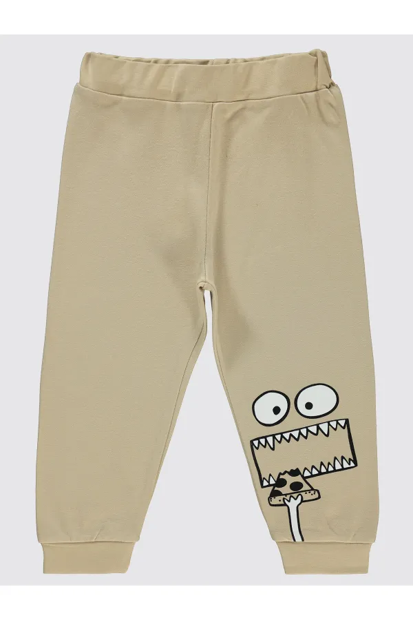 Boy's Tracksuit Bottoms 2-5 Years Old Oat Milk - Package