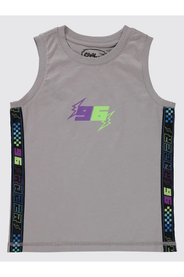 Erkek Çocuk Tişört 6-9 Yaş Gri - Paket