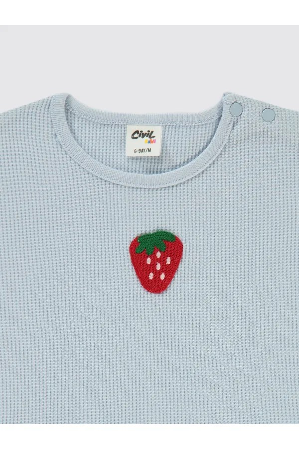 Bebek Tişört 0-24 Ay Mavi - Paket