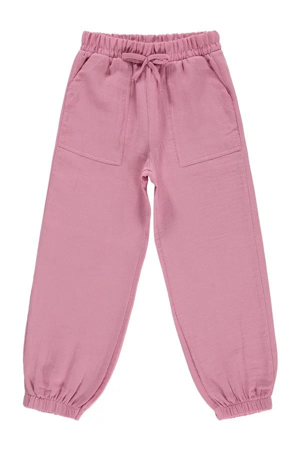 Kız Çocuk Pantolon 6-9 Yaş Gül Kurusu - Paket