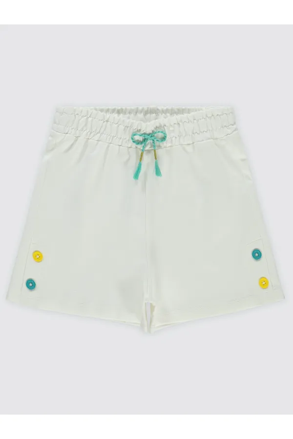 Kız Çocuk Şort 6-9 Yaş Ekru - Paket