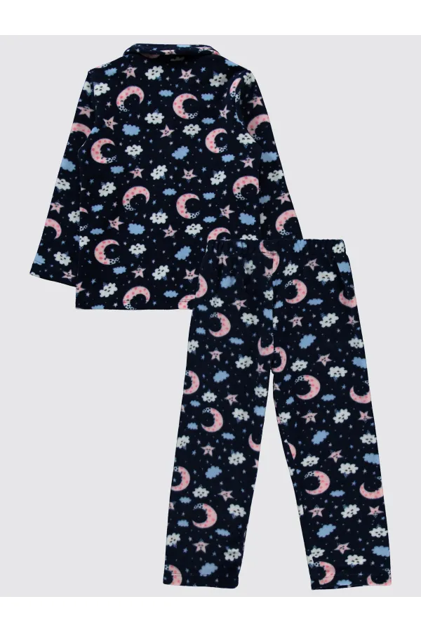 Kız Çocuk Pijama Takımı 10-13 Yaş Lacivert - Paket