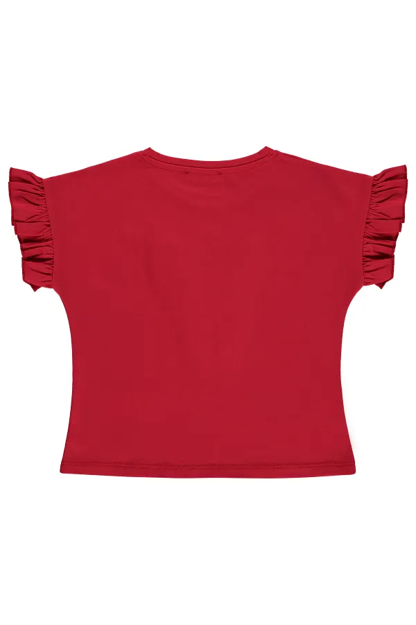Lot de t-shirts rouges pour filles, 6-9 ans