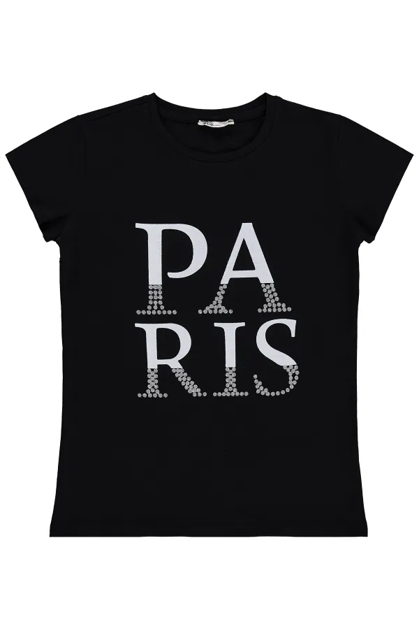 Girls' T-Shirt Km 10-13 Years Black - Package