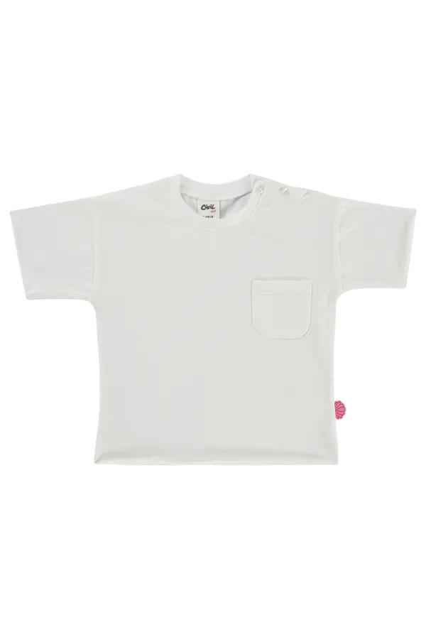 Bebek Tişört 0-24 Ay Ekru - Paket