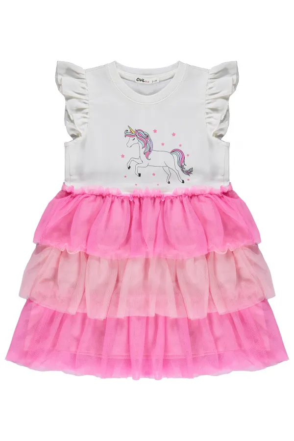 Ensemble combinaison et robe pour fille, 2-5 ans, fuchsia - Emballage