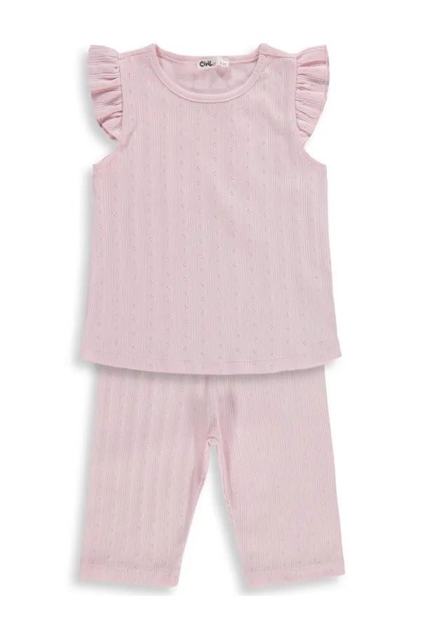 Kız Çocuk Pijama Takımı 2-5 Yaş Pembe - Paket