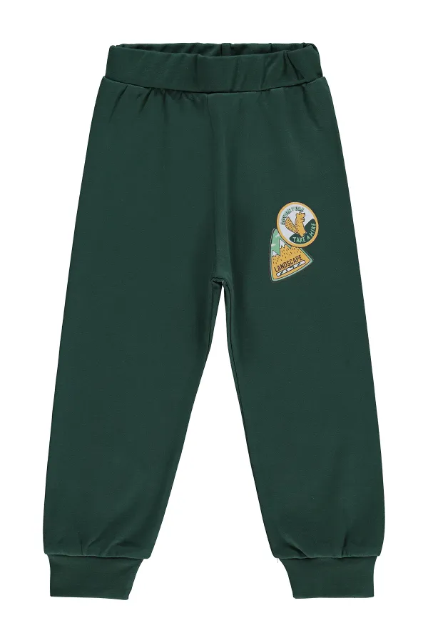 Erkek Çocuk Eşofman Altı Km 2-5 Yaş Çam Yeşili - Paket