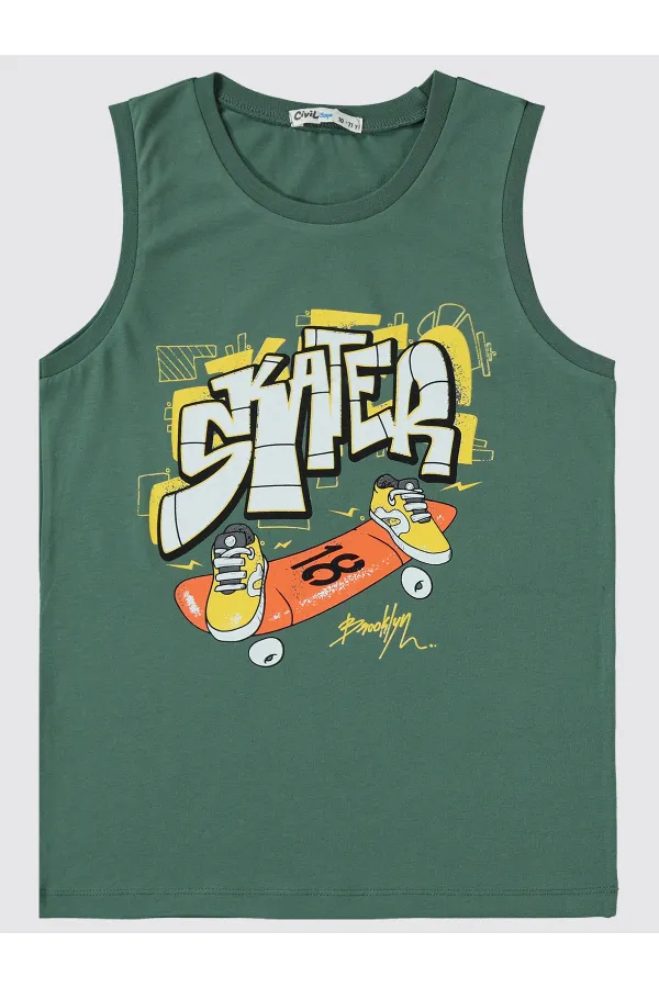 Erkek Çocuk Pijama Takımı 10-13 Yaş Koyu Haki - Paket