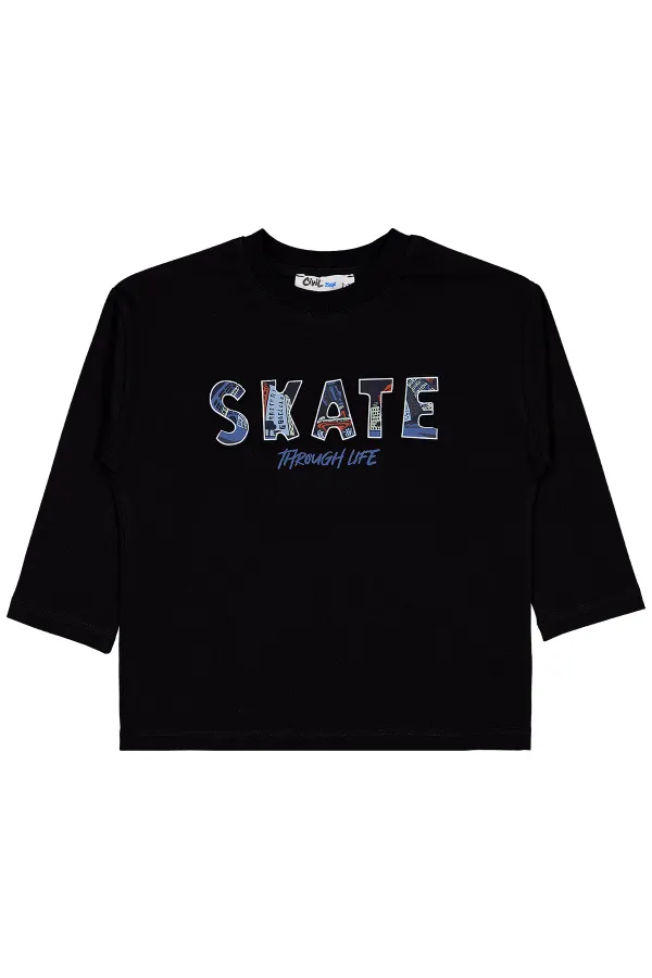 Erkek Çocuk Sweatshirt 2-5 Yaş Siyah - Paket