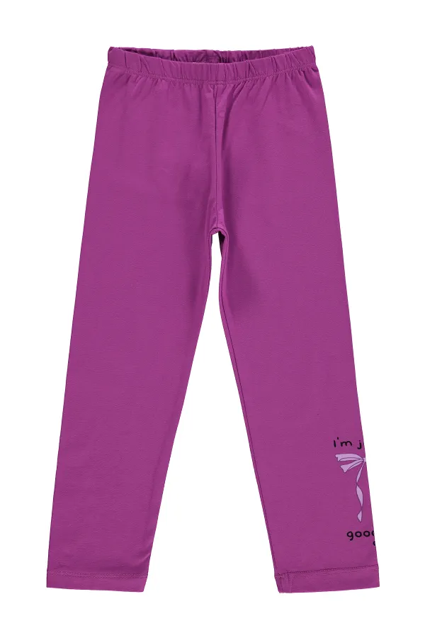 Girls' Leggings Km 6-9 Years Hyper Purple - Pack