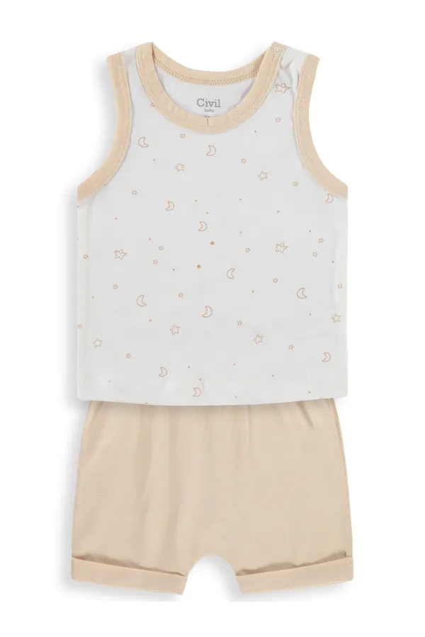 Bebek Takım 0-24 Ay Ekru-Taba - Paket