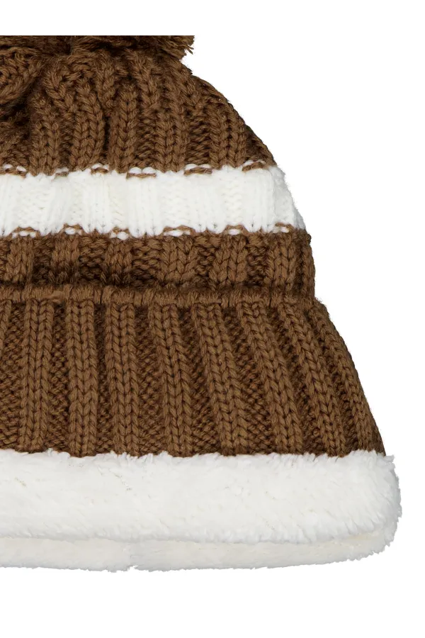 Bebek Atkı Bere Eldiven Setleri 0-24 Ay Kahverengi - Paket