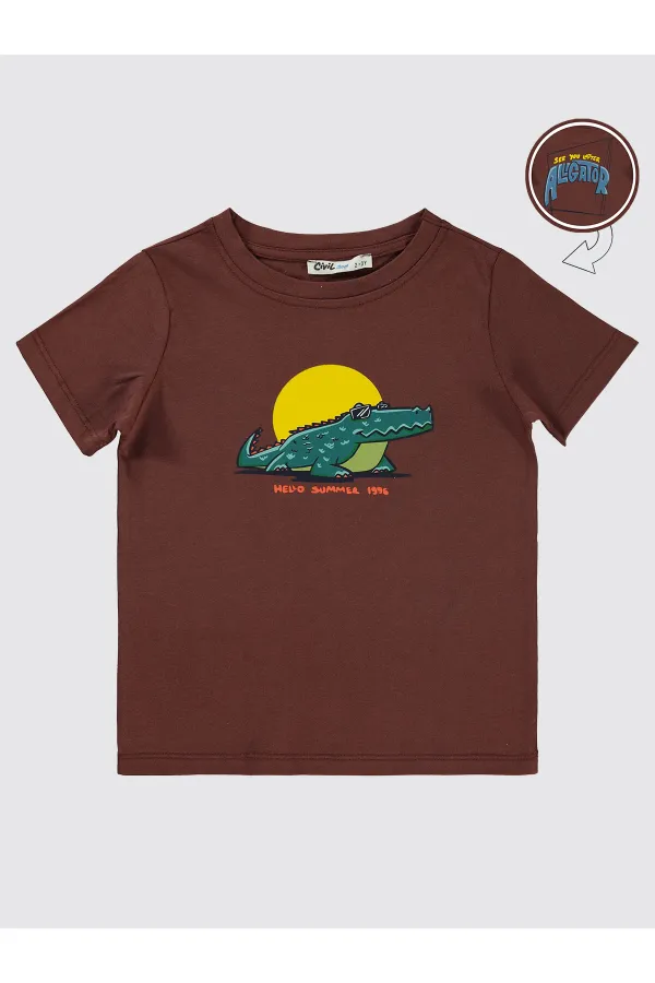Lot de T-shirts marron pour garçons de 2 à 5 ans