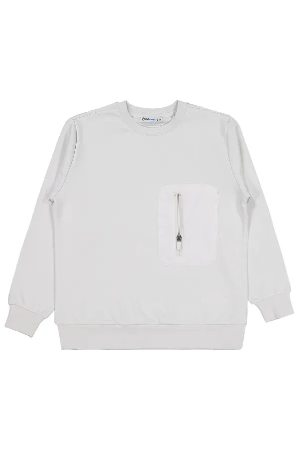 Erkek Çocuk Sweatshirt 10-13 Yaş Açık Gri - Paket