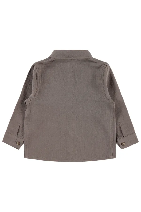 Boys' Shirt, Ages 2-5, Dark Brown - Pack