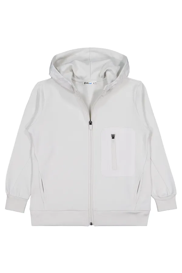 Gilet garçon 10-13 ans Gris clair - Emballage