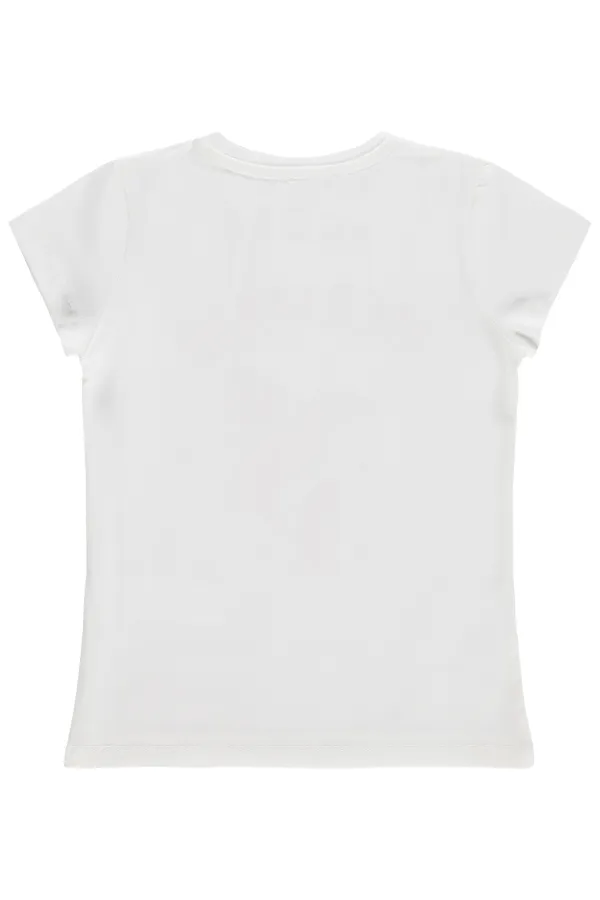 Kız Çocuk Tişört Km 6-9 Yaş Kırık Beyaz - Paket