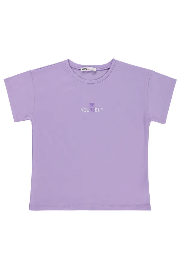 Kız Çocuk Tişört 6-9 Yaş Koyu Lila - Paket