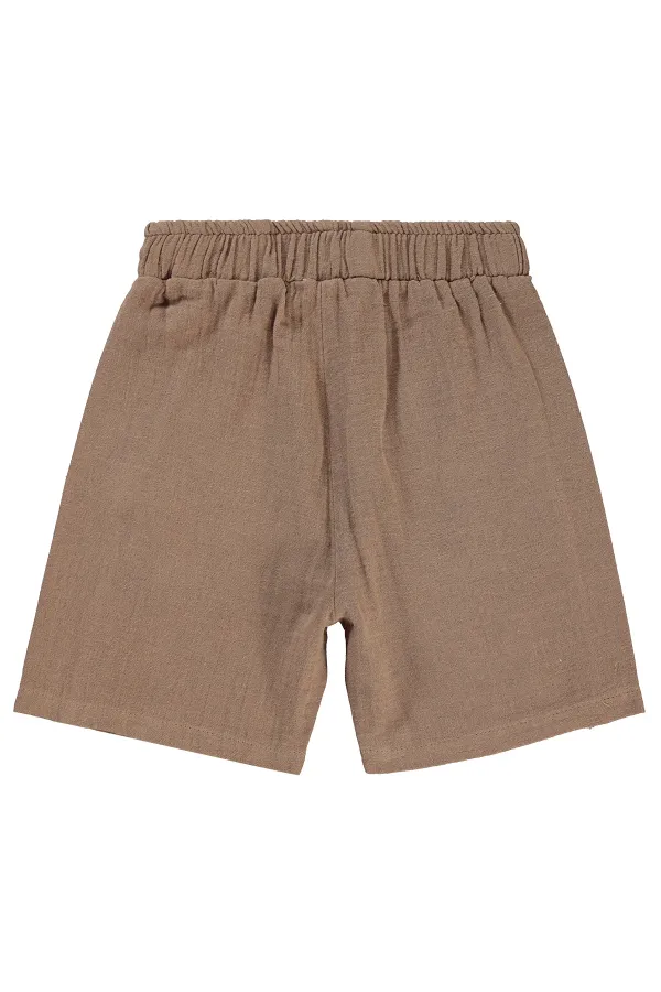 Erkek Çocuk Şort 6-9 Yaş Kahverengi - Paket