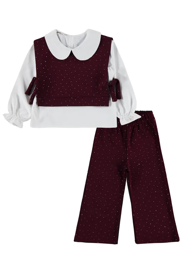 Ensemble d'équipe pour filles de 2 à 5 ans, bordeaux - Emballage
