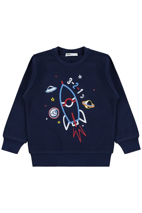 Erkek Çocuk Sweatshirt Km 2-5 Yaş Lacivert - Paket