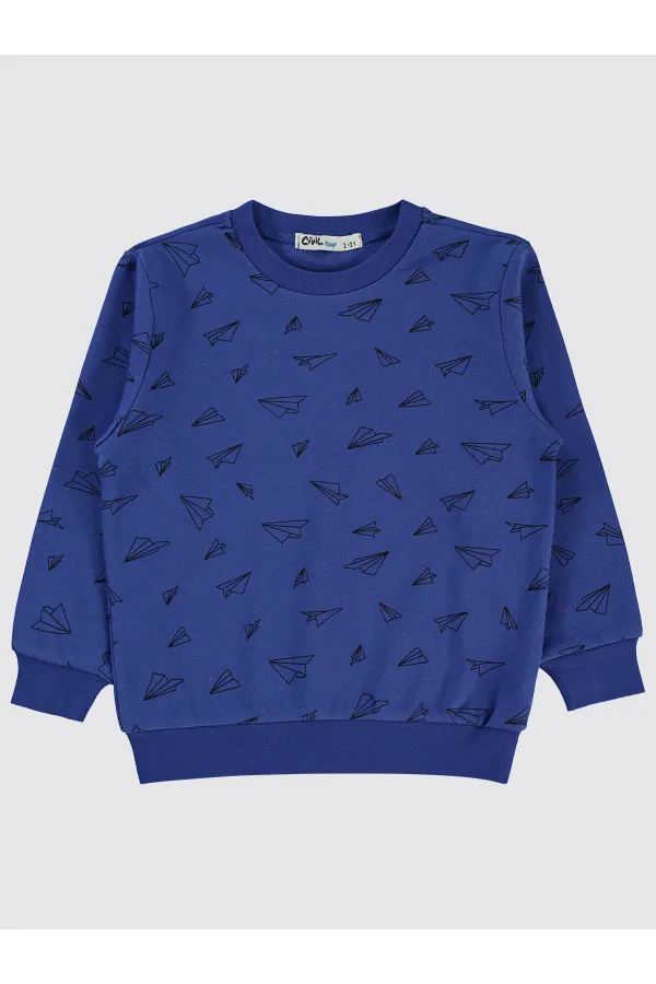 Erkek Çocuk Sweatshirt 2-5 Yaş Saks - Paket