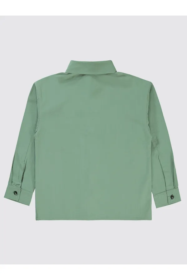 Chemise garçon 6-9 ans kaki doux - Emballage