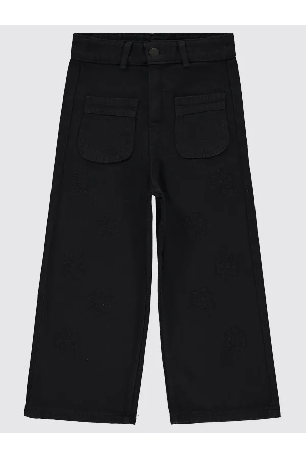 Kız Çocuk Pantolon 6-9 Yaş Siyah - Paket