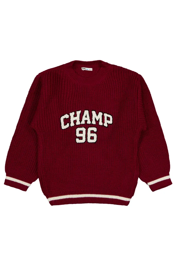 Boy's Sweater 6-9 Years Old Burgundy - Package