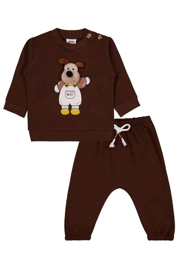 Bebek Takım 0-24 Ay Kahverengi - Paket