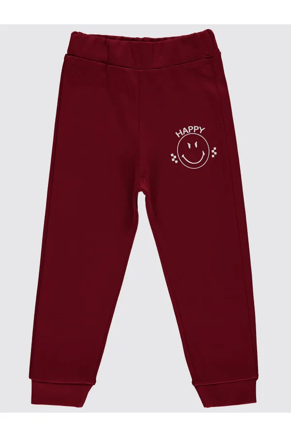Boys Tracksuit Bottoms 2-5 Years Old Burgundy - Pack