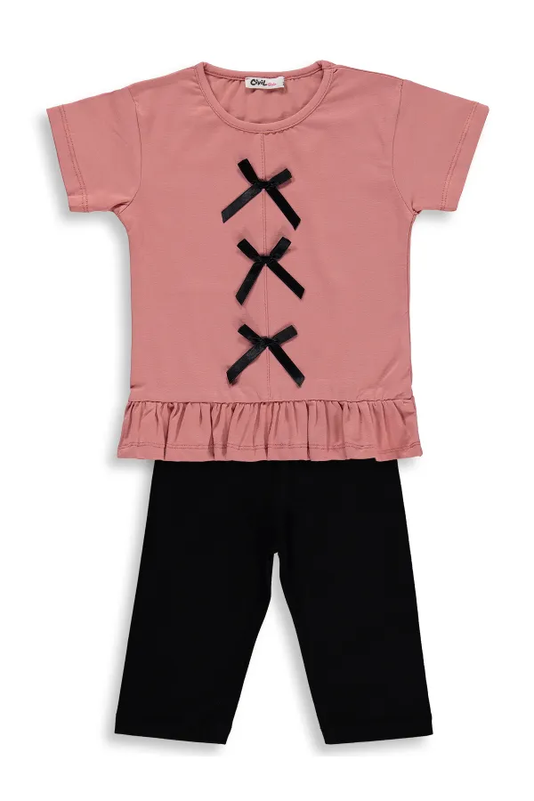 Girls' Team Set 2-5 Years Old Light Terracotta-Black - Package